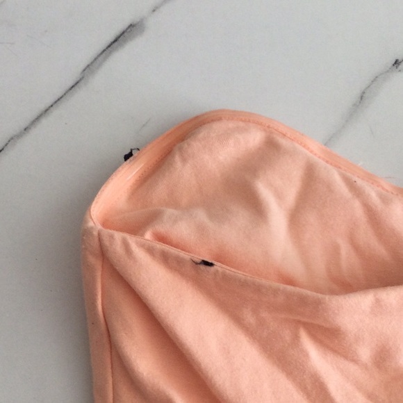 Pastel pastel colored orange strapless mini dress,small. - Picture 4 of 4